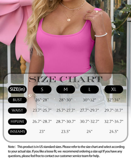 Sleeveless Square Neck Bodysuits