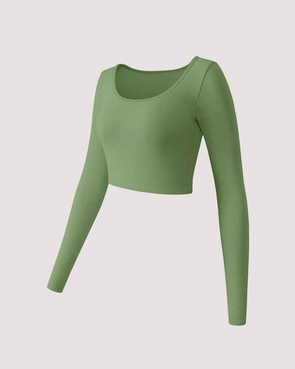 Round Neck  Crop Tops