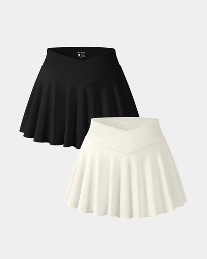 Skirts 2 in 1  Cross Over Flared Casual Skirts