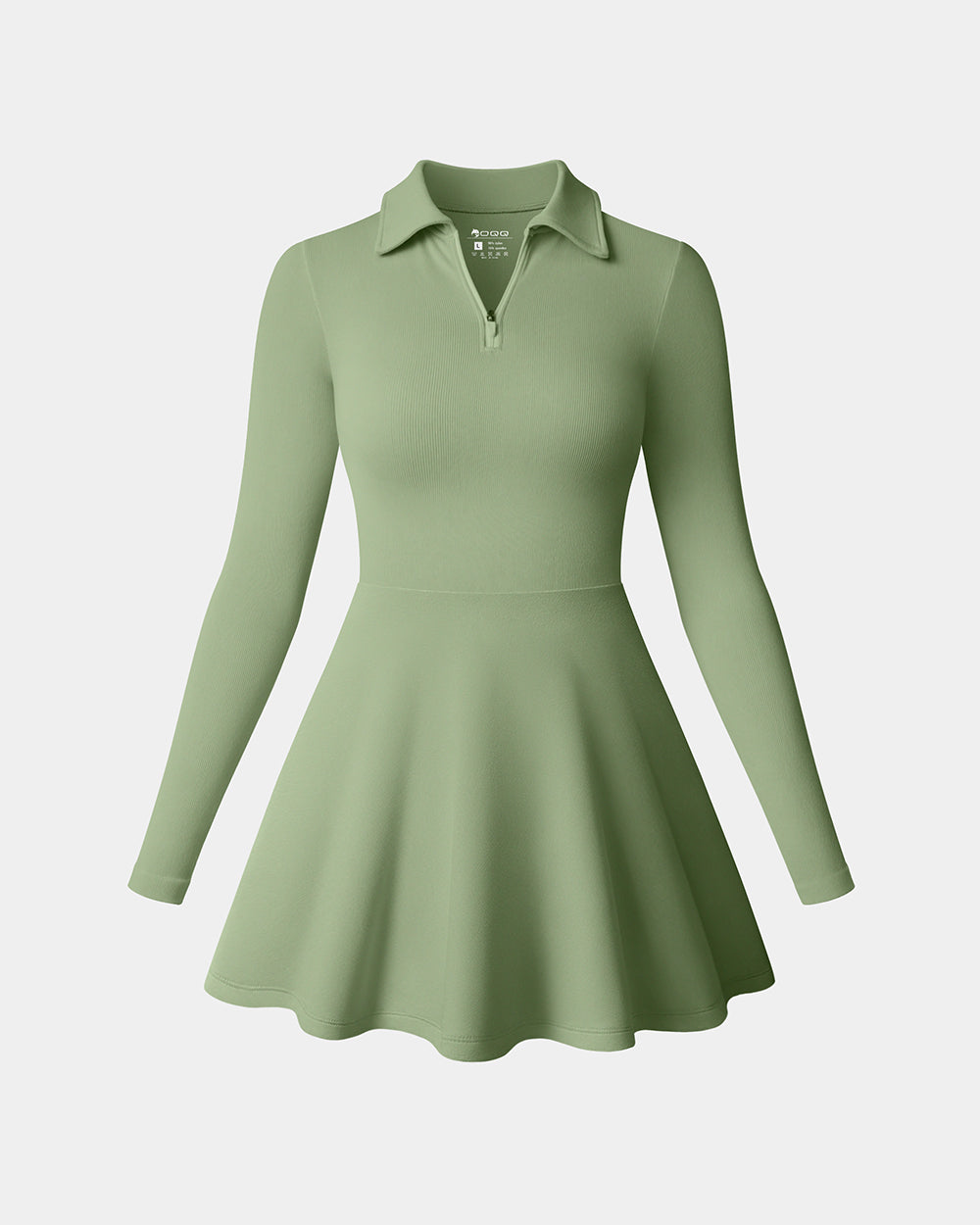 Long Sleeves Solid A-line Dress