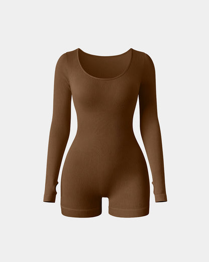 Long Sleeve Round Neck  Rompers