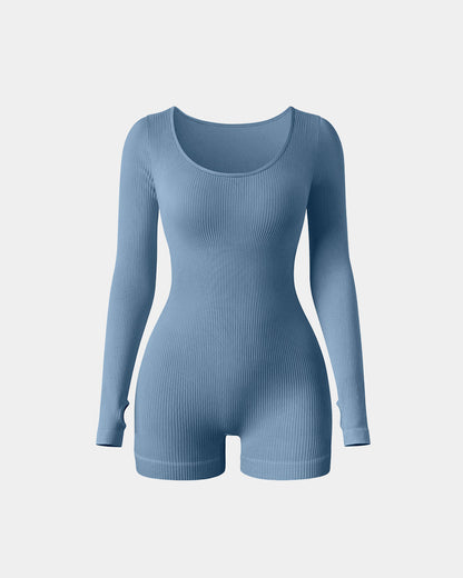 Long Sleeve Round Neck  Rompers