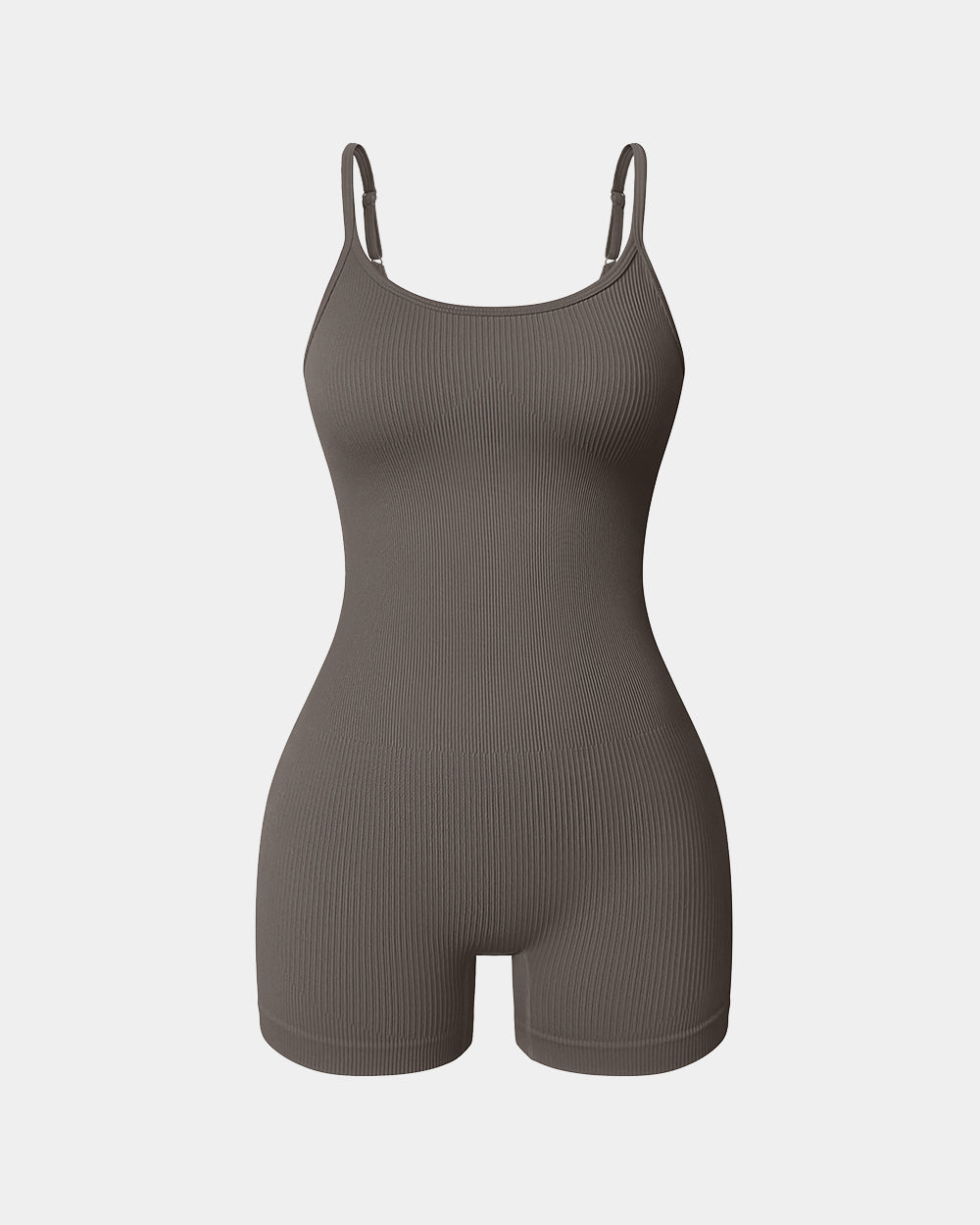 Ribbed Spaghetti Strap Exercise Romper