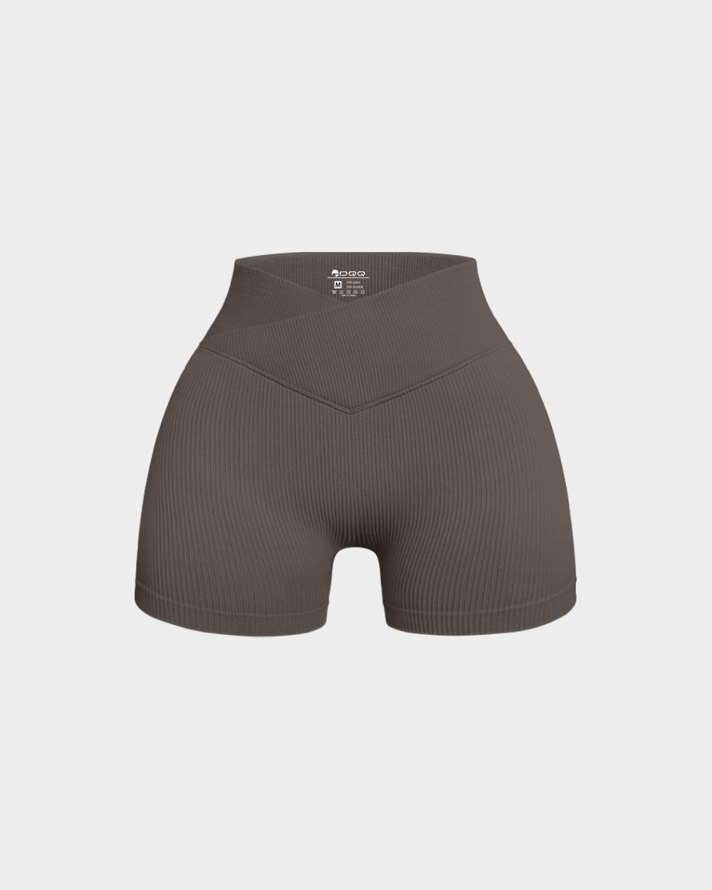 Ribbed Seamless High Waist Cross Over Athletic Shorts