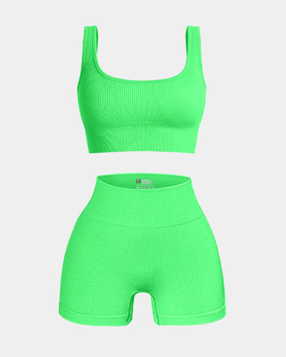 High Waist Leggings with Sports Bra Exercise Set