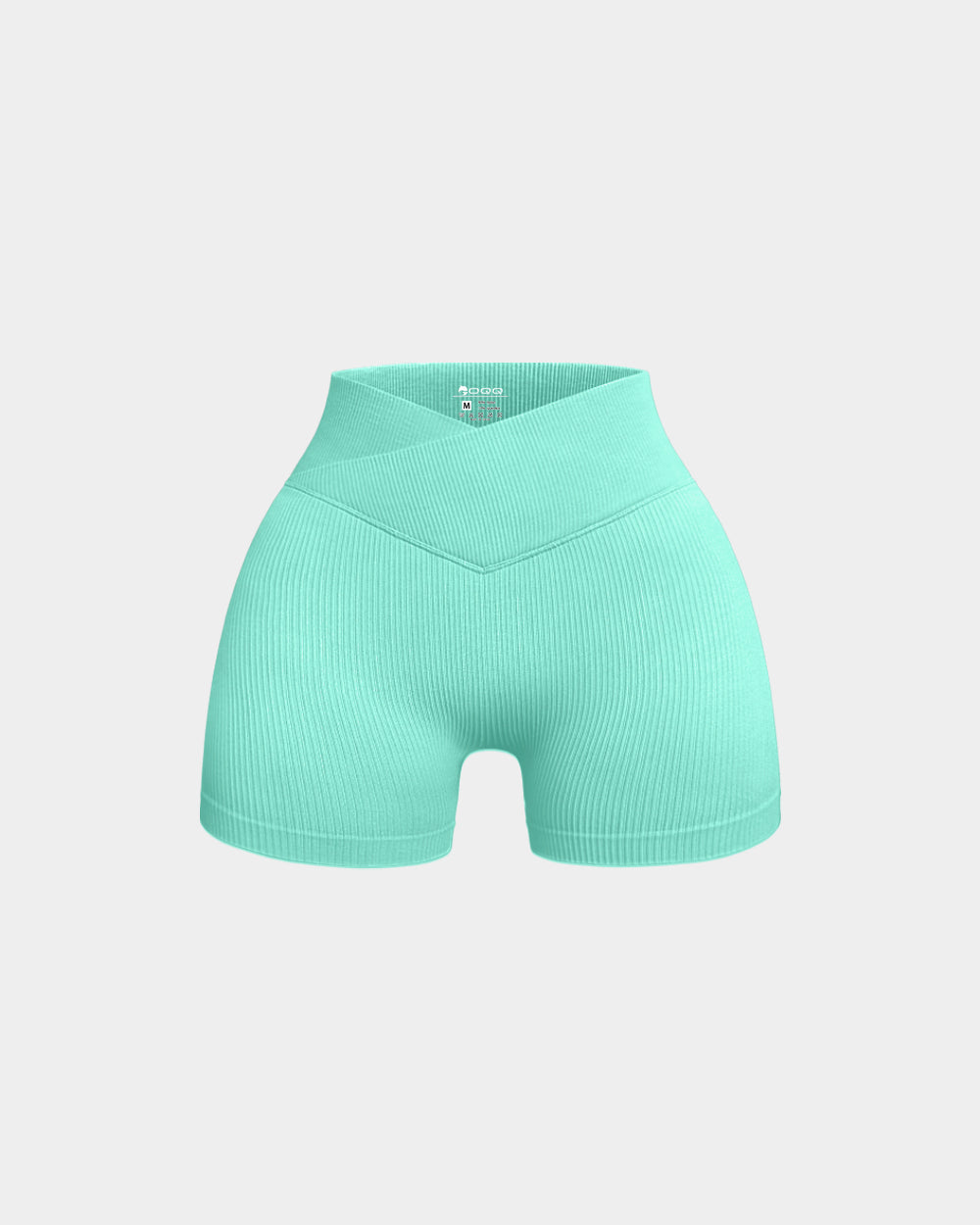 Ribbed Seamless High Waist Cross Over Athletic Shorts
