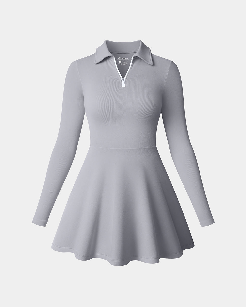 Long Sleeves Solid A-line Dress