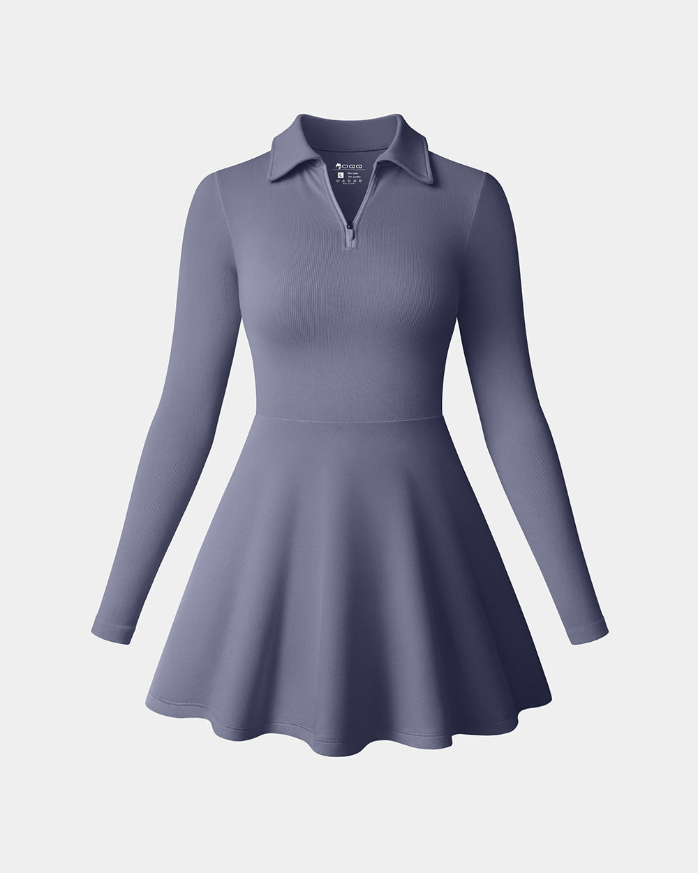 Long Sleeves Solid A-line Dress